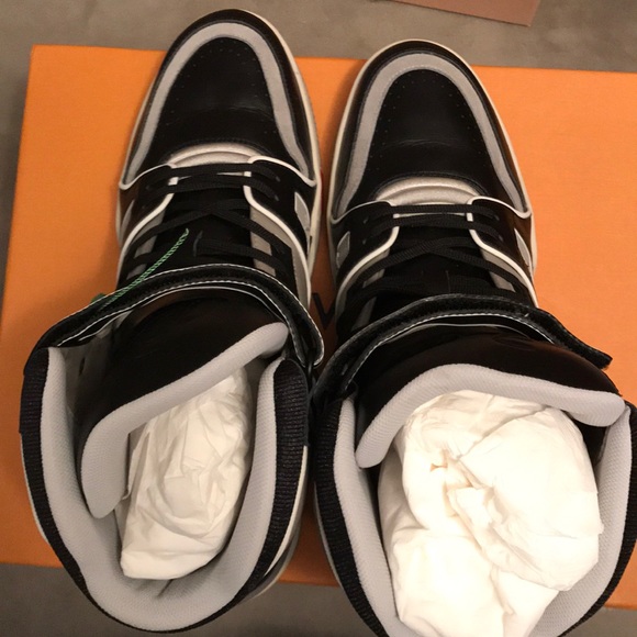 NWB LV Trainer Sneaker Boot High Blk/Gry - Picture 6 of 8